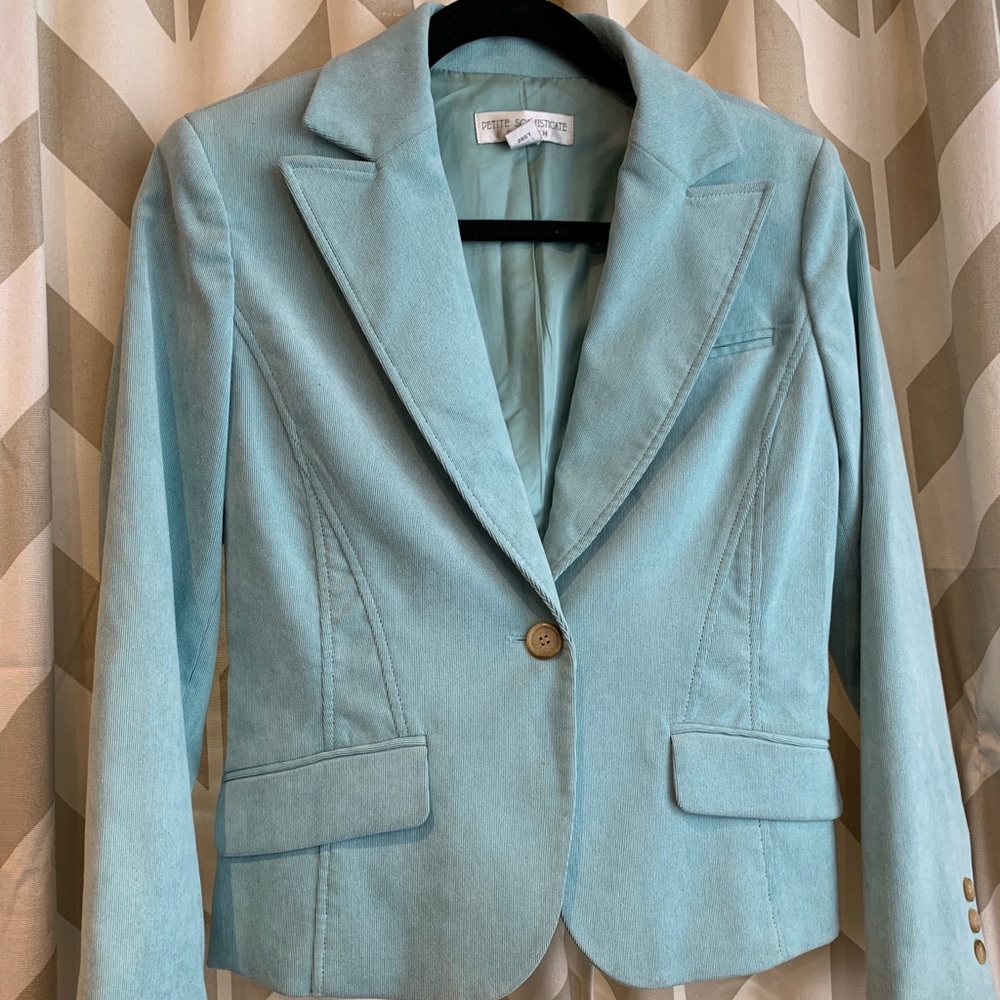💕Petite Sophisticate StretchPastel aqua blazer💕